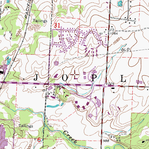 Topographic Map of KXMS-FM (Joplin), MO