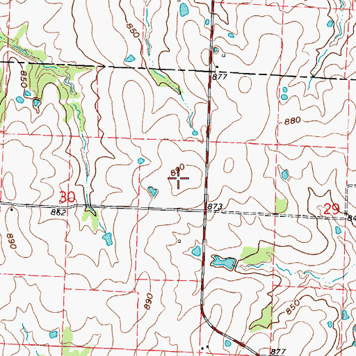 Topographic Map of KCMW-FM (Warrensburg), MO