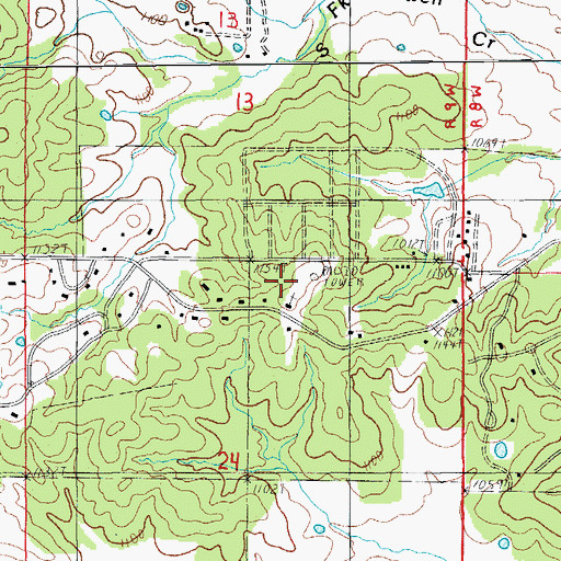 Topographic Map of KSPQ-FM (West Plains), MO
