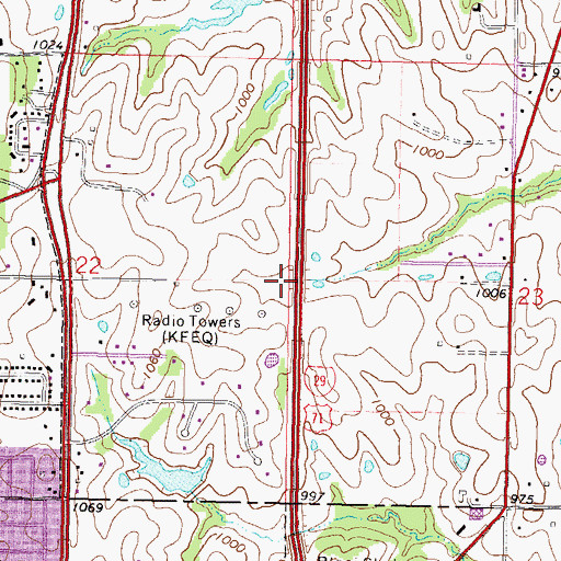 Topographic Map of KFEQ-AM (St Joseph), MO