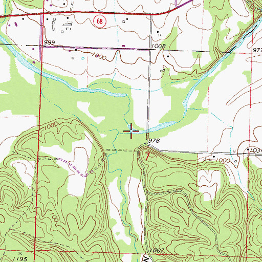 Topographic Map of Chambers Spring Branch, AR