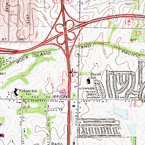 Topographic Map of KGNM-AM (St Joseph), MO