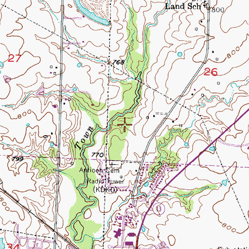 Topographic Map of KDKD-AM (Clinton), MO