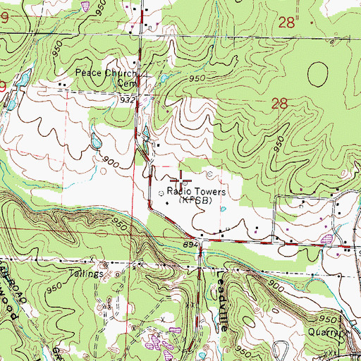 Topographic Map of KFSB-AM (Joplin), MO