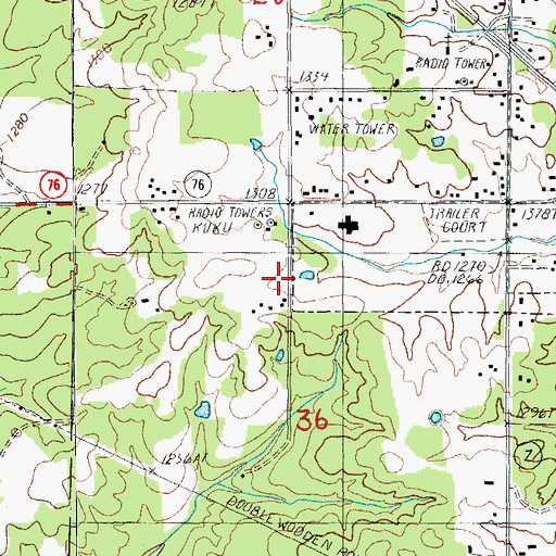 Topographic Map of KUKU-AM (Willow Springs), MO