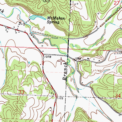 Topographic Map of KBTN-AM (Neosho), MO