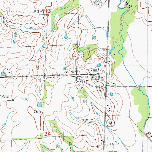 Topographic Map of KGNG-AM (Brookfield), MO