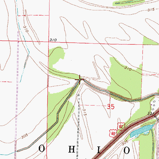 Topographic Map of Dry Bayou, MO