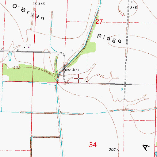 Topographic Map of Dirk School (historical), MO