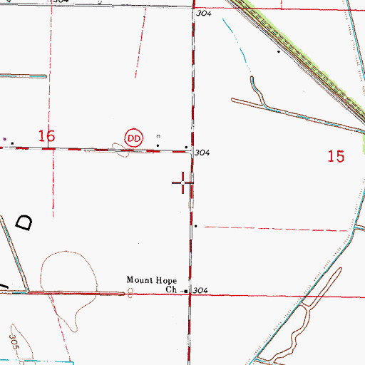 Topographic Map of Deventer Church (historical), MO