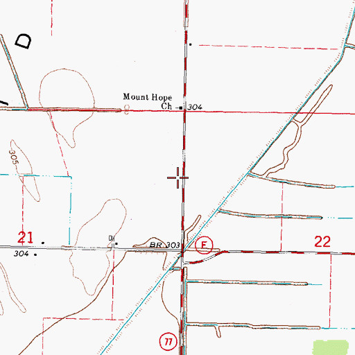 Topographic Map of Thirty Four Corner School (historical), MO