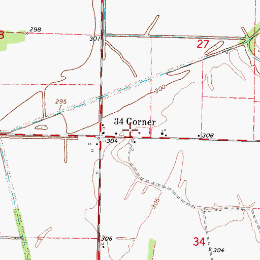 Topographic Map of Lower Crosno School (historical), MO