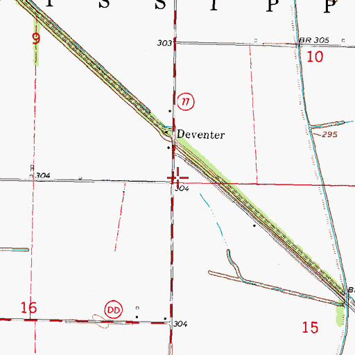 Topographic Map of Deventer School (historical), MO