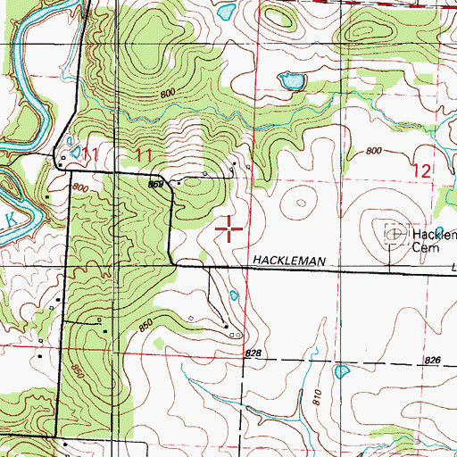 Topographic Map of Fairview (historical), MO
