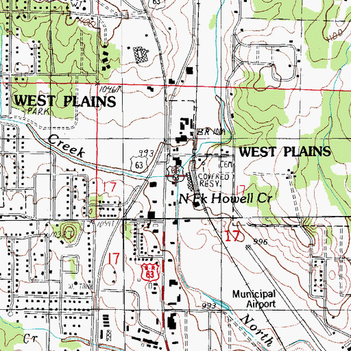 Topographic Map of Galloway Creek, MO