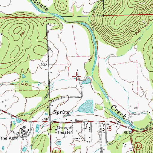 Topographic Map of Iron County Farm, MO
