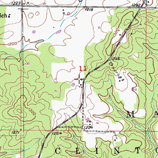 Topographic Map of Pine Flat Community Building, MO