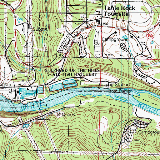 Topographic Map of Borrow Pit, MO