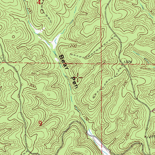 Topographic Map of Sinkin Experimental Forest, MO