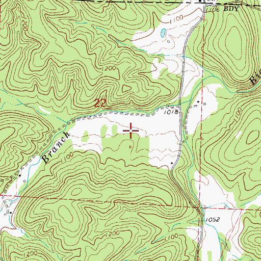Topographic Map of Council Bluff Lake, MO