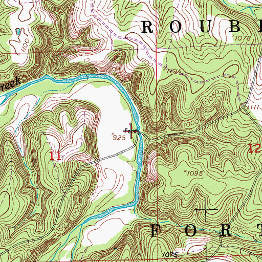 Topographic Map of Dudas Ford, MO