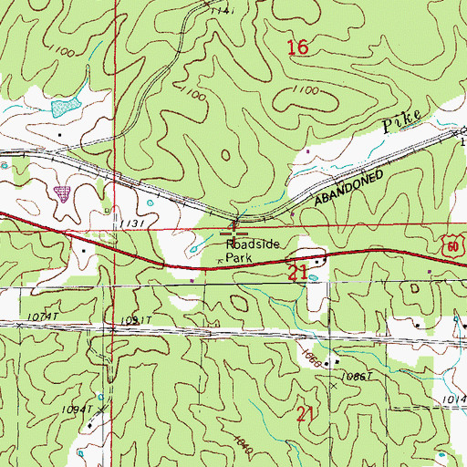 Topographic Map of Gateway, MO