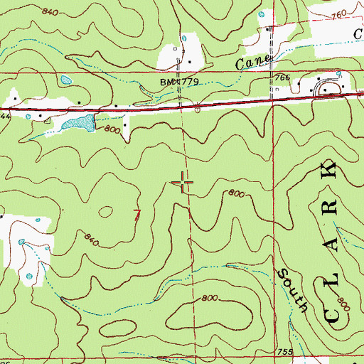 Topographic Map of Pinewoods Lake, MO