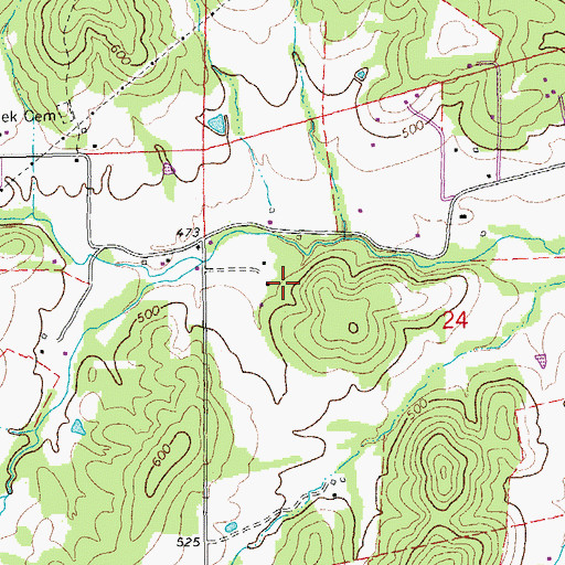 Topographic Map of Rings, MO