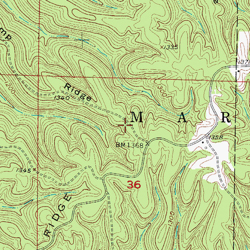 Topographic Map of Camp Ridge, MO
