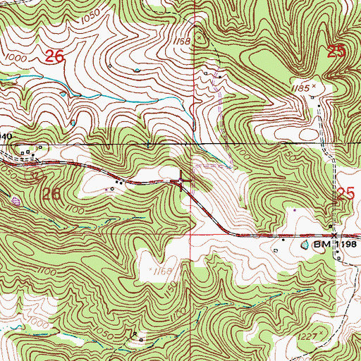 Topographic Map of Nurse School, MO