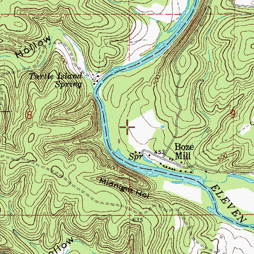 Topographic Map of Boze Mill Float Camp, MO