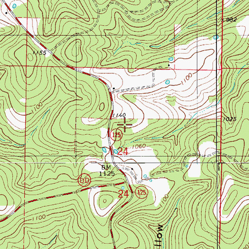Topographic Map of Ava Ranger District, MO