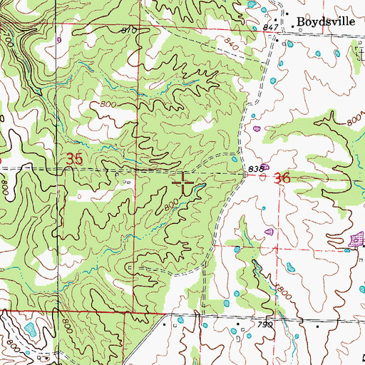 Topographic Map of Cedar Creek Purchase Unit, MO