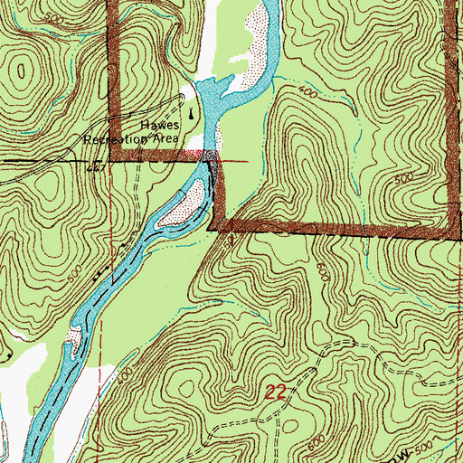 Topographic Map of Tunnel Bluff, MO