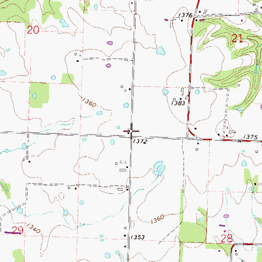 Topographic Map of Cross Lanes School (historical), AR