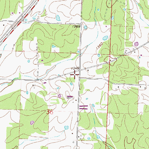 Topographic Map of Cross Roads School (historical), AR