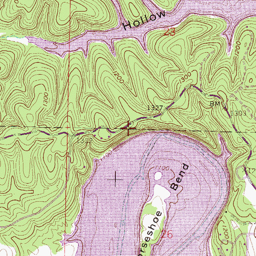 Topographic Map of Devils Head Bluff, AR