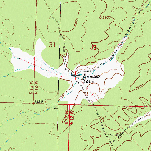 Topographic Map of Lundell Tank, AZ