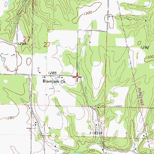 Topographic Map of Donivan School (historical), AR