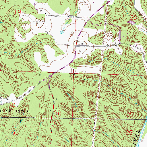 Topographic Map of Duckworth School (historical), AR