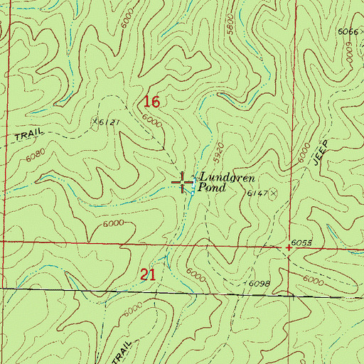 Topographic Map of Lundgren Pond, AZ