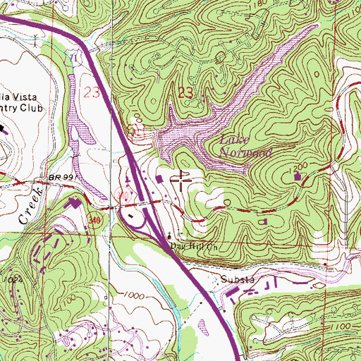 Topographic Map of Dug Hill Cemetery, AR