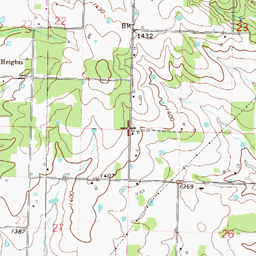Topographic Map of Eagle Corner, AR