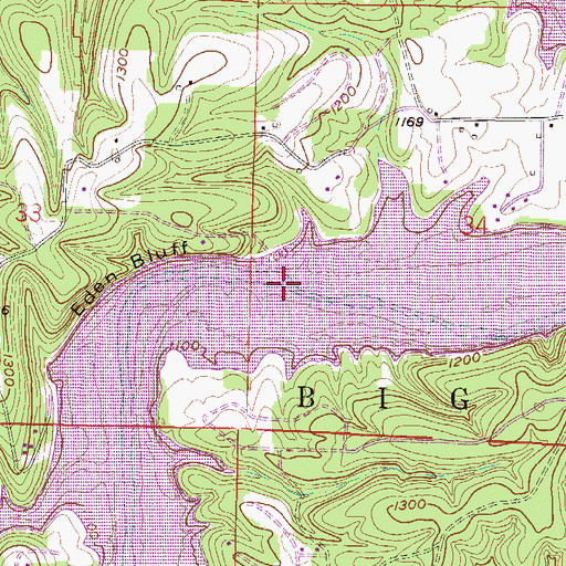 Topographic Map of Eden Ford (historical), AR