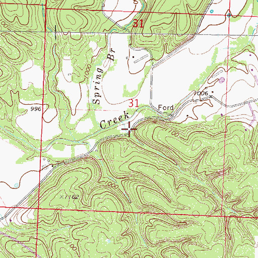 Topographic Map of Eldorado Springs (historical), AR