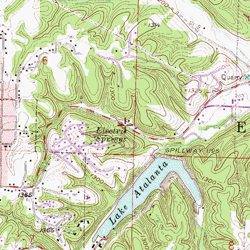 Topographic Map of Electric Springs (historical), AR