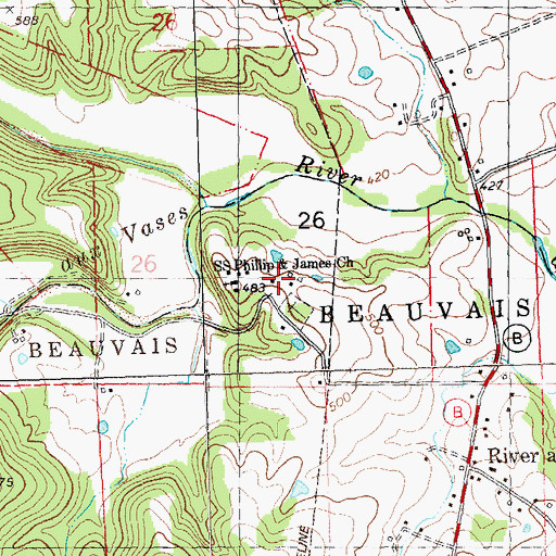Topographic Map of Morning Sun School (historical), MO
