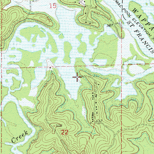Topographic Map of Chaonia Landing Launching Ramp, MO