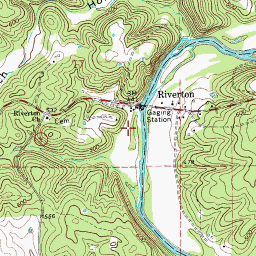 Topographic Map of Riverton West Picnic Area, MO