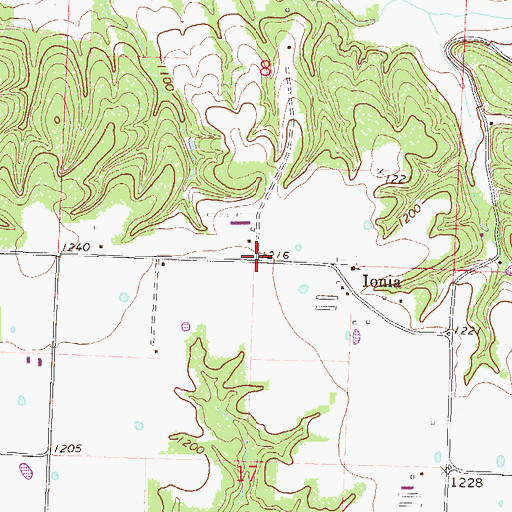 Topographic Map of Falling Springs, AR